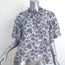 Isabel Marant Blouse Nes White/Blue Paisley Print Silk Size 42 Short Sleeve Top