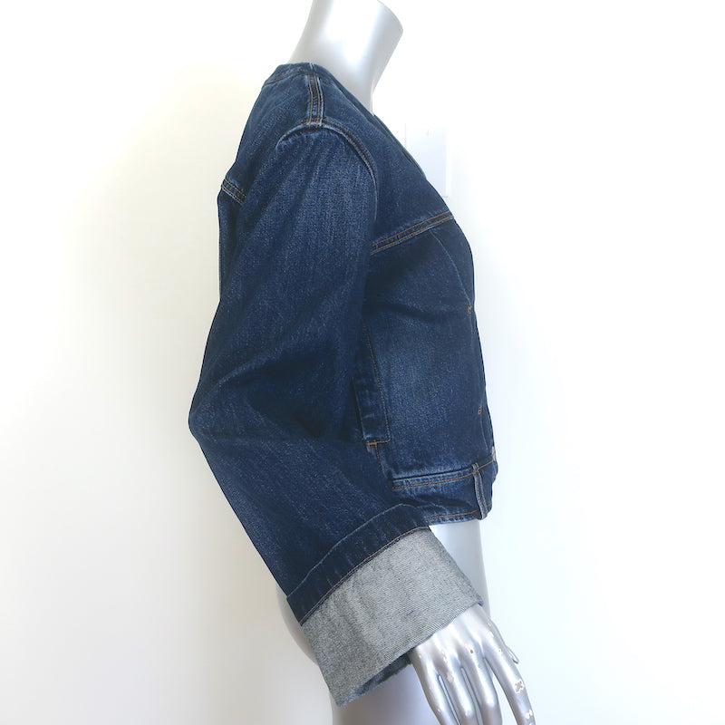TWP Dusty Jean Jacket Dark Wash Pintuck Denim Size Extra Small