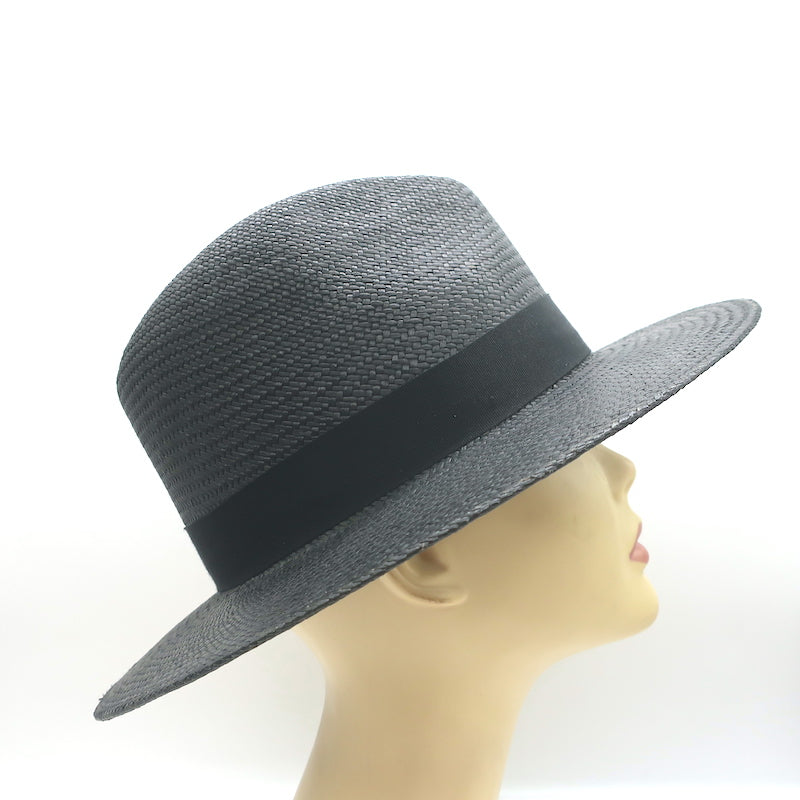 Rag &amp; Bone Straw Panama Hat Black Size Small/Medium