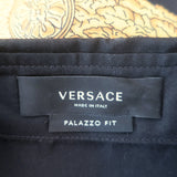 Versace Palazzo Fit Maschera Baroque Print Shirt Black/Gold Silk Twill Size 40