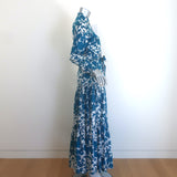 La DoubleJ Bellini Maxi Shirt Dress Lilium Blue Cotton Voile Size Extra Small