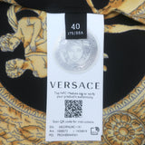 Versace Palazzo Fit Maschera Baroque Print Shirt Black/Gold Silk Twill Size 40