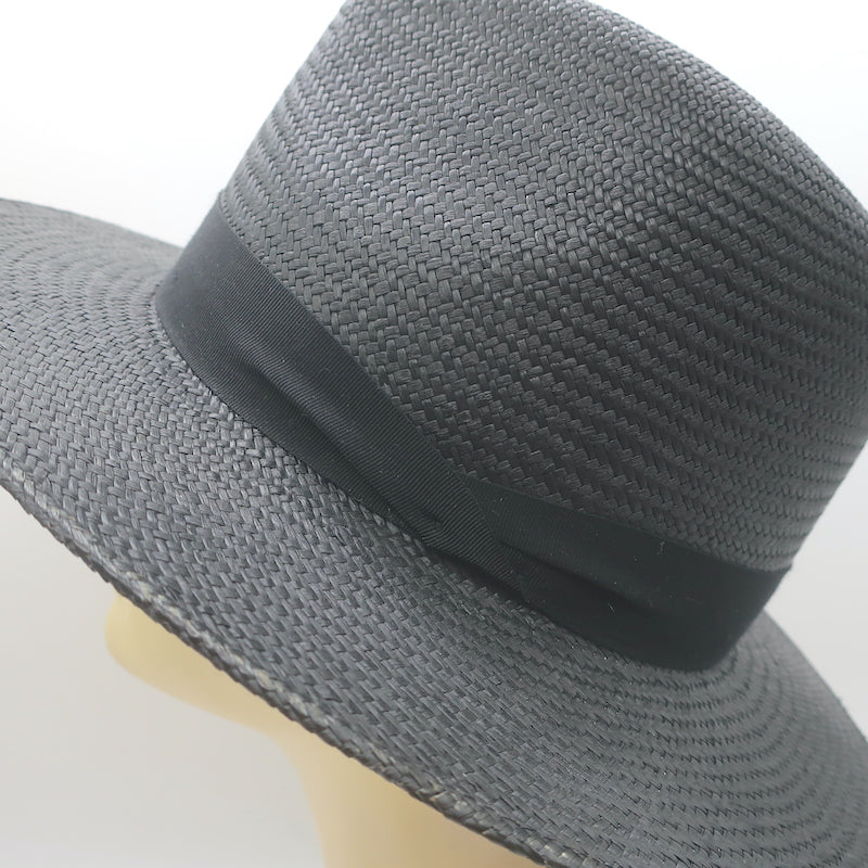 Rag &amp; Bone Straw Panama Hat Black Size Small/Medium
