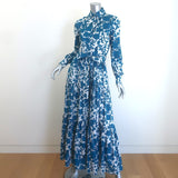 La DoubleJ Bellini Maxi Shirt Dress Lilium Blue Cotton Voile Size Extra Small