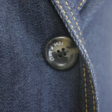 Cinq a Sept Khloe Denim Ruched-Sleeve Blazer Indigo Stretch Cotton Size 00