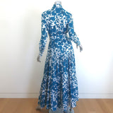 La DoubleJ Bellini Maxi Shirt Dress Lilium Blue Cotton Voile Size Extra Small
