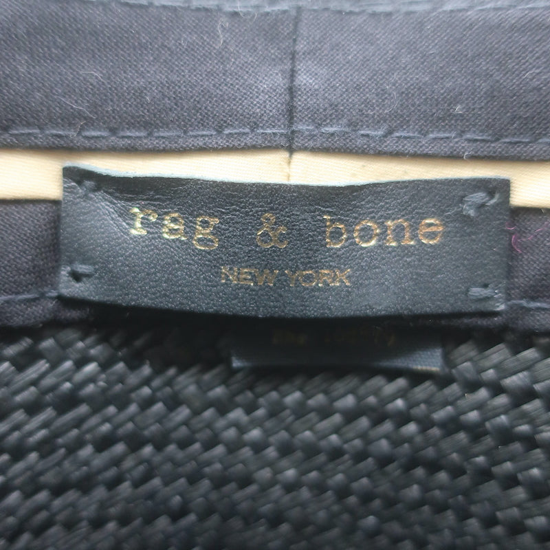 Rag &amp; Bone Straw Panama Hat Black Size Small/Medium