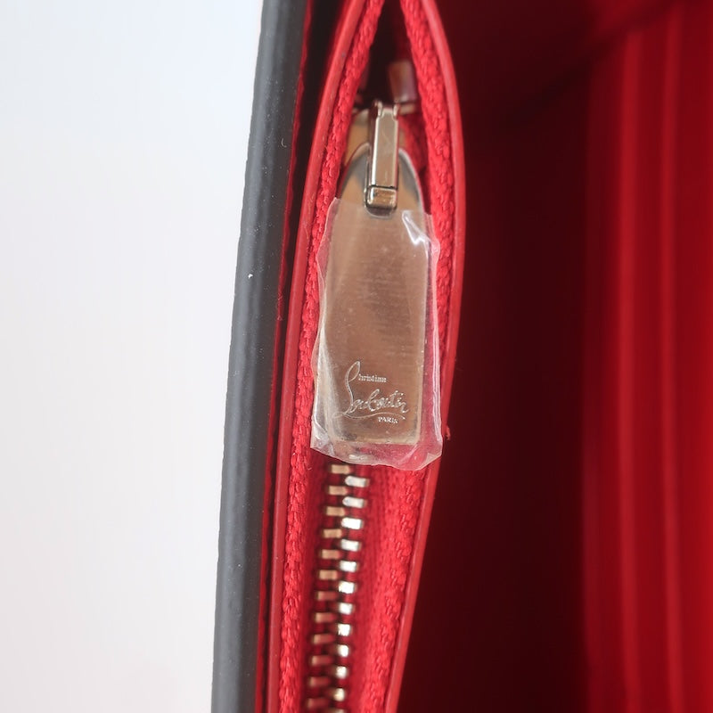 Christian Louboutin Paloma Flap Clutch Leche Grained Leather Crossbody Bag NEW