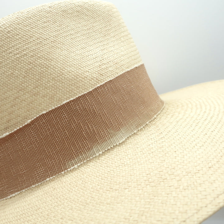 Maison Michel Charles Straw Fedora Hat Beige Size Small