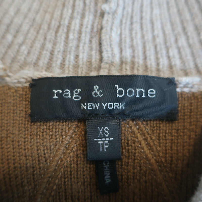 Rag &amp; Bone Oversize Sweater Brady Mushroom Stretch Wool Size Extra Small