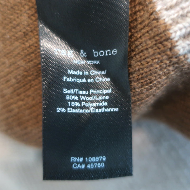 Rag &amp; Bone Oversize Sweater Brady Mushroom Stretch Wool Size Extra Small