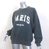 ANINE BING Ramona University Paris Sweatshirt Washed Black Size Large NEW