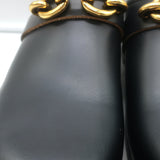 Saint Laurent Le Maillon Chain-Embellished Clogs Black Leather Size 40