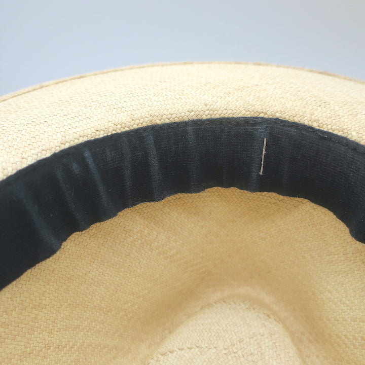 Maison Michel Charles Straw Fedora Hat Beige Size Small