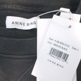 ANINE BING Ramona University Paris Sweatshirt Washed Black Size Large NEW