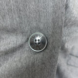 GANNI Draped Suiting Blazer Charcoal Tonal Stripe Size 34