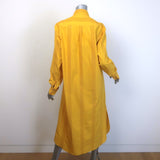 Alaia Crochet Lace-Trimmed Midi Shirtdress Marigold Cotton Size 44