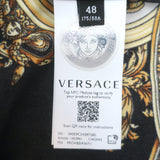 Versace Heritage Fit Barocco Print Shirt Black/Gold Silk Twill Size 48