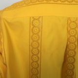 Alaia Crochet Lace-Trimmed Midi Shirtdress Marigold Cotton Size 44