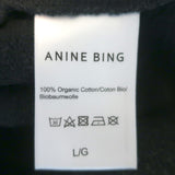 ANINE BING Ramona University Paris Sweatshirt Washed Black Size Large NEW