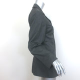GANNI Draped Suiting Blazer Charcoal Tonal Stripe Size 34