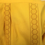 Alaia Crochet Lace-Trimmed Midi Shirtdress Marigold Cotton Size 44