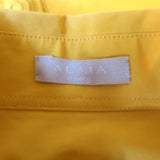 Alaia Crochet Lace-Trimmed Midi Shirtdress Marigold Cotton Size 44