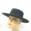 Janessa Leone Gabrielle Bolero Hat Black Wool Felt with Leather Band Size Small