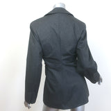 GANNI Draped Suiting Blazer Charcoal Tonal Stripe Size 34