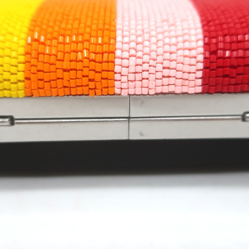 Alice + Olivia x Friends With You Beaded Rainbow Clutch Mini Crossbody Bag NEW