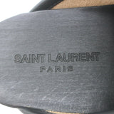 Saint Laurent Le Maillon Chain-Embellished Clogs Black Leather Size 40