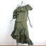 Marques'Almeida Ruffled One Shoulder Top & Skirt Set Olive Size Medium/12 NEW