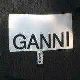 GANNI Draped Suiting Blazer Charcoal Tonal Stripe Size 34