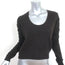 FRAME Cashmere Ruched-Sleeve Sweater Dark Brown Size Small Scoop Neck Pullover
