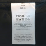 GANNI Draped Suiting Blazer Charcoal Tonal Stripe Size 34