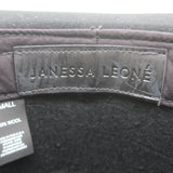 Janessa Leone Gabrielle Bolero Hat Black Wool Felt with Leather Band Size Small