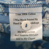 Mille Violetta Ruffled Mini Dress French Blue Floral Print Cotton Size Medium