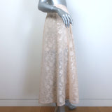 Maje Jupon Floral-Sequined Mesh Midi Skirt Beige Size 34