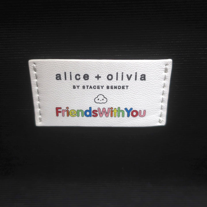Alice + Olivia x Friends With You Beaded Rainbow Clutch Mini Crossbody Bag NEW