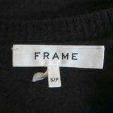 FRAME Cashmere Ruched-Sleeve Sweater Dark Brown Size Small Scoop Neck Pullover