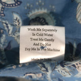 Mille Violetta Ruffled Mini Dress French Blue Floral Print Cotton Size Medium