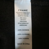 FRAME Cashmere Ruched-Sleeve Sweater Dark Brown Size Small Scoop Neck Pullover