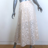Maje Jupon Floral-Sequined Mesh Midi Skirt Beige Size 34