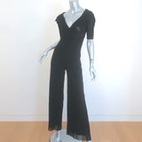 Jean Paul Gaultier Soleil Short Sleeve Mesh Jumpsuit Black Size Extra Small