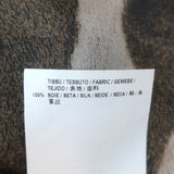 Saint Laurent Zebra Print Deep V-Neck Shirt Brown Silk Georgette Size 39