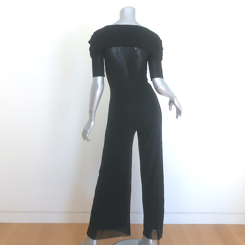 Jean Paul Gaultier Soleil Short Sleeve Mesh Jumpsuit Black Size Extra Small