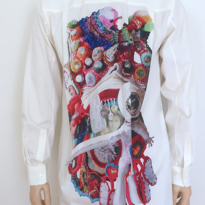 Comme des Garcons Homme X Mona Luison Shirt White Cotton Size Medium NEW