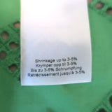 GANNI Broderie Anglaise Puff Sleeve Midi Dress Green Smocked Poplin Size 38