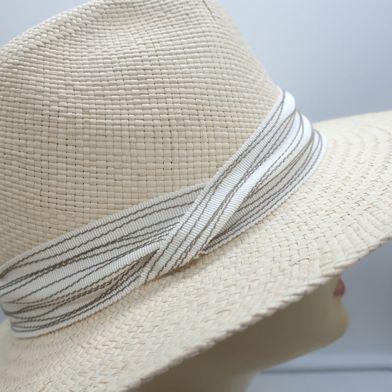 Inverni Indi Straw Panama Hat Cream Size 57 NEW