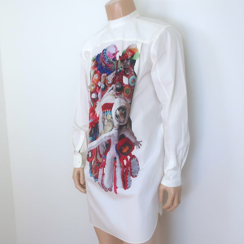 Comme des Garcons Homme X Mona Luison Shirt White Cotton Size Medium NEW